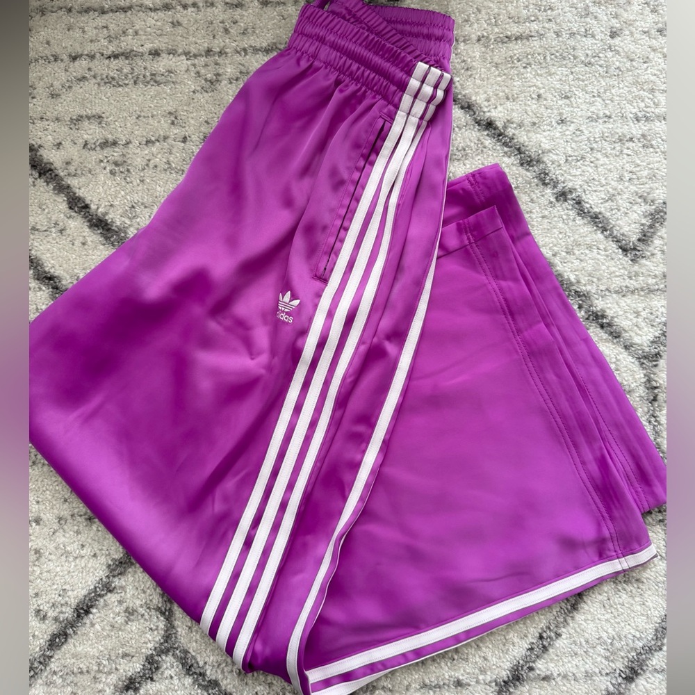 2pcs adidas Firebird Track Jacket and Wide leg Satin Pants Set - Picture 6 of 13